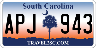 SC license plate APJ943