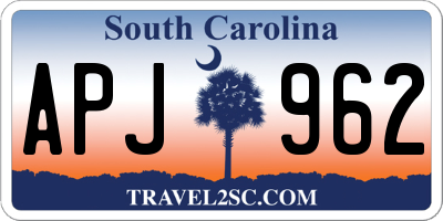 SC license plate APJ962