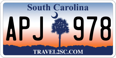 SC license plate APJ978