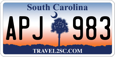 SC license plate APJ983