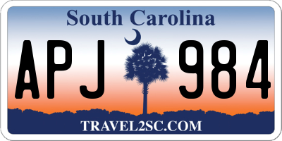 SC license plate APJ984