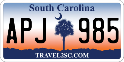 SC license plate APJ985