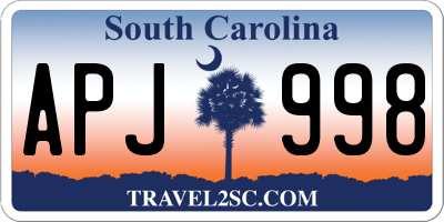 SC license plate APJ998