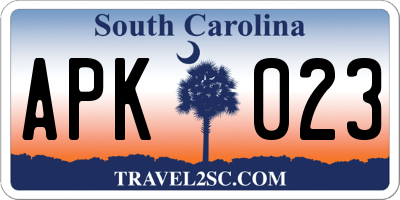 SC license plate APK023