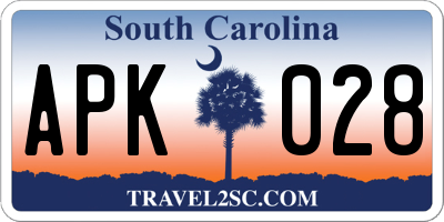 SC license plate APK028