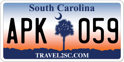 SC license plate APK059