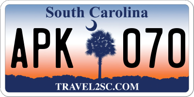 SC license plate APK070