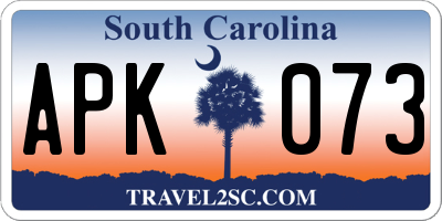 SC license plate APK073