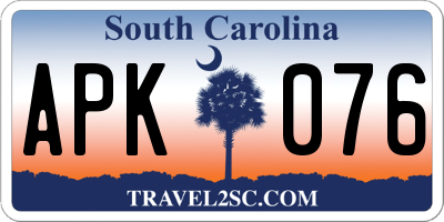 SC license plate APK076