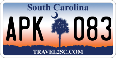 SC license plate APK083