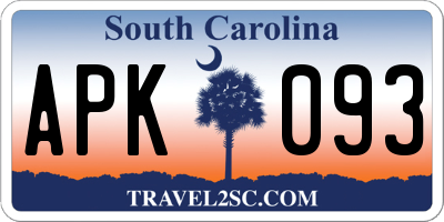 SC license plate APK093