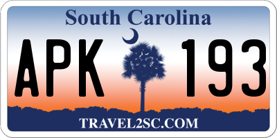 SC license plate APK193