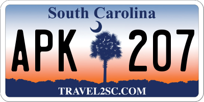 SC license plate APK207