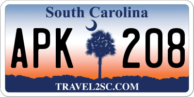 SC license plate APK208