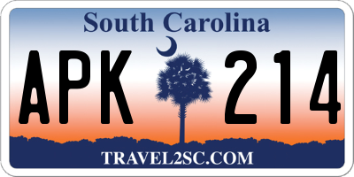 SC license plate APK214