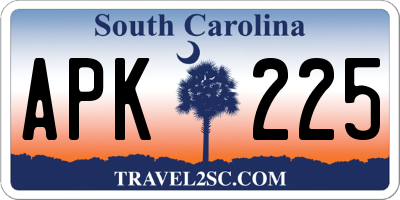 SC license plate APK225