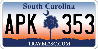 SC license plate APK353