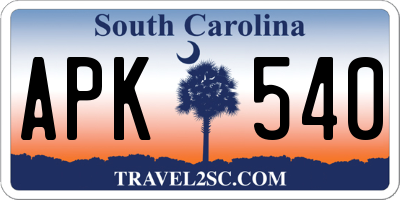 SC license plate APK540