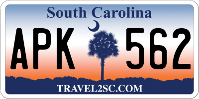 SC license plate APK562