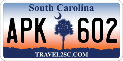 SC license plate APK602
