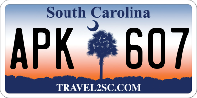SC license plate APK607