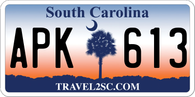 SC license plate APK613