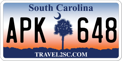 SC license plate APK648