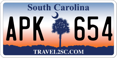 SC license plate APK654