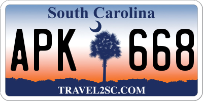 SC license plate APK668