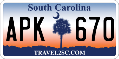SC license plate APK670
