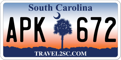 SC license plate APK672