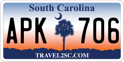SC license plate APK706