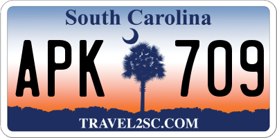 SC license plate APK709