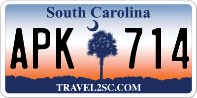 SC license plate APK714