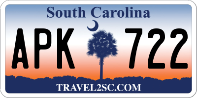 SC license plate APK722