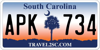 SC license plate APK734
