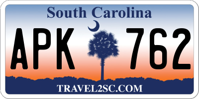 SC license plate APK762