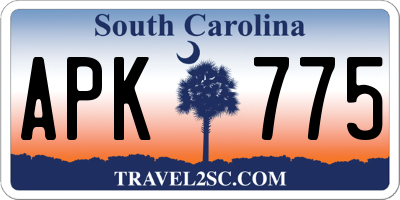 SC license plate APK775
