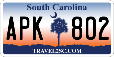 SC license plate APK802