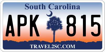SC license plate APK815