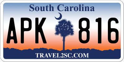 SC license plate APK816