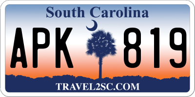 SC license plate APK819