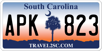 SC license plate APK823