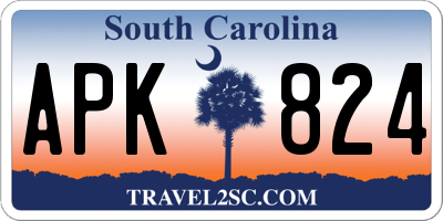 SC license plate APK824