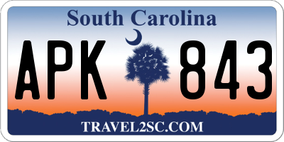 SC license plate APK843