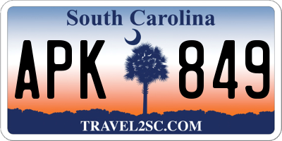 SC license plate APK849