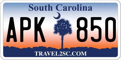 SC license plate APK850