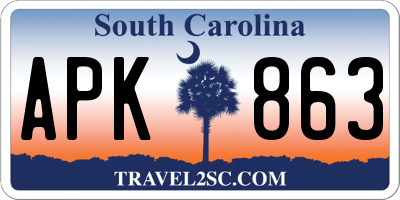 SC license plate APK863