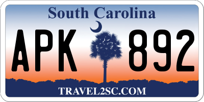 SC license plate APK892