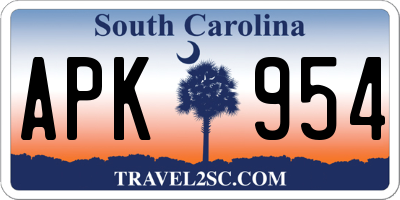 SC license plate APK954
